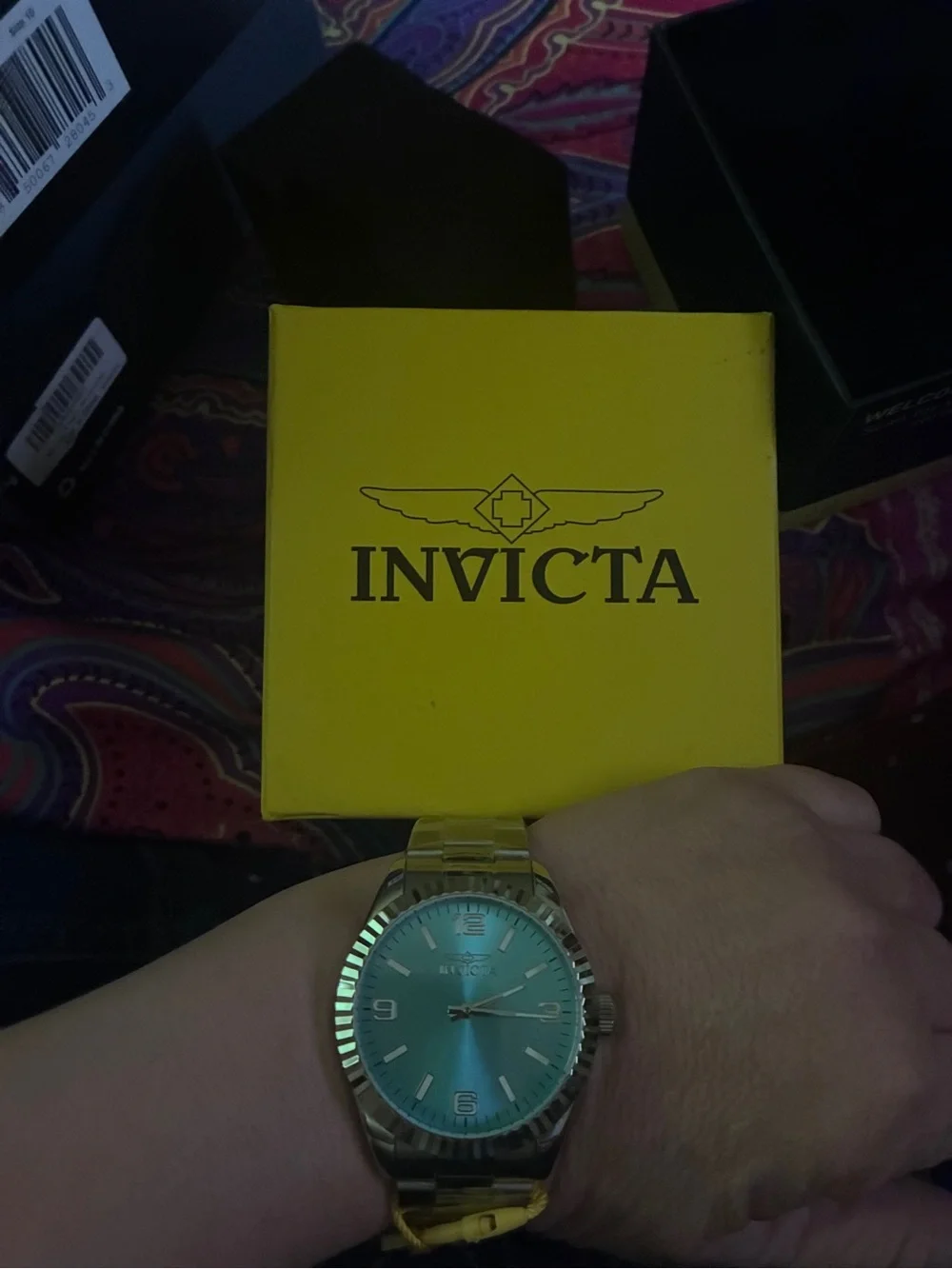 Invicta Silver Watch with Tiffany Blue Dial